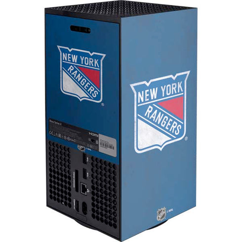 NHL New York Rangers Distressed Xbox Series X Console Skin