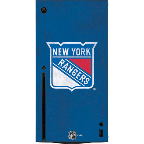 NHL New York Rangers Distressed Xbox Series X Console Skin
