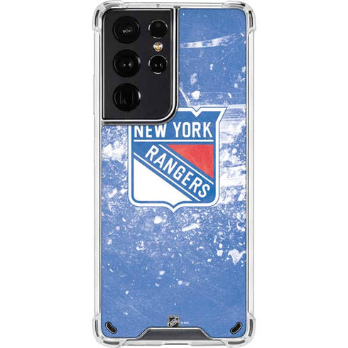 NHL New York Rangers Frozen Galaxy S21 Ultra 5G Clear Case