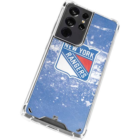 NHL New York Rangers Frozen Galaxy S21 Ultra 5G Clear Case