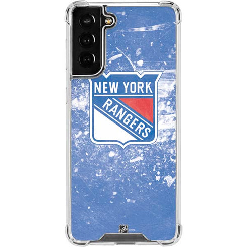 NHL New York Rangers Frozen Galaxy S22 Plus Clear Case