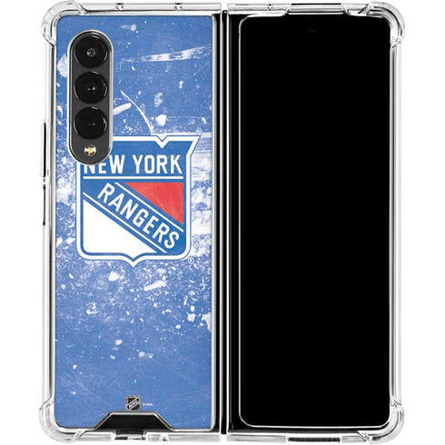 NHL New York Rangers Frozen Galaxy Z Fold4 5G Clear Case
