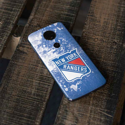 NHL New York Rangers Frozen Moto E5 Plus Skin
