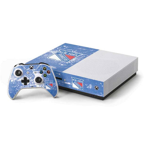 NHL New York Rangers Frozen Xbox One S Console and Controller Bundle Skin