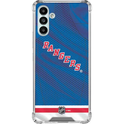 NHL New York Rangers Home Jersey Galaxy A13 5G Clear Case