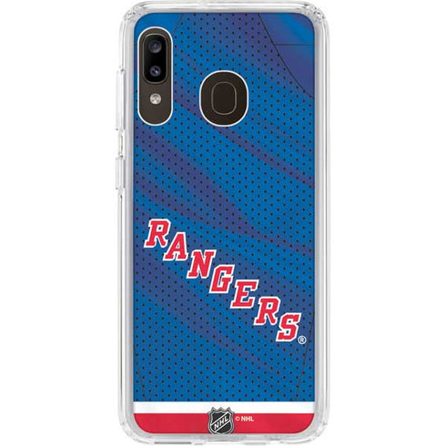 NHL New York Rangers Home Jersey Galaxy A20 Clear Case
