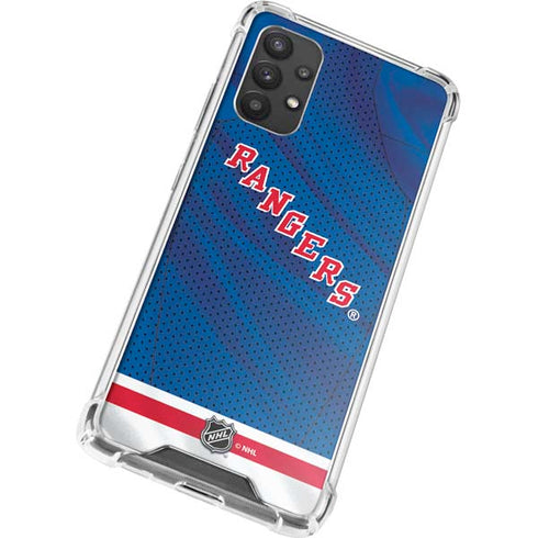 NHL New York Rangers Home Jersey Galaxy A32 5G Clear Case