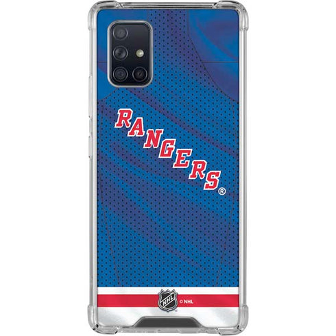 NHL New York Rangers Home Jersey Galaxy A71 5G Clear Case