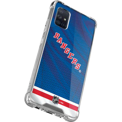 NHL New York Rangers Home Jersey Galaxy A71 5G Clear Case