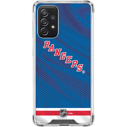 NHL New York Rangers Home Jersey Galaxy A72 5G Clear Case