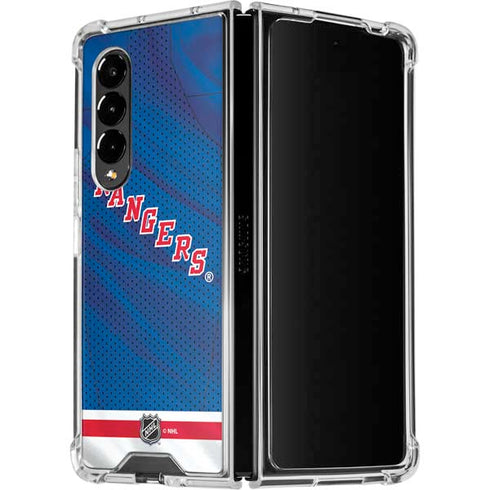 NHL New York Rangers Home Jersey Galaxy Z Fold4 5G Clear Case
