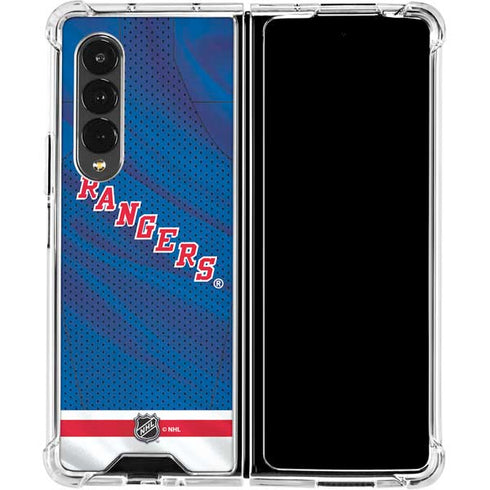 NHL New York Rangers Home Jersey Galaxy Z Fold4 5G Clear Case