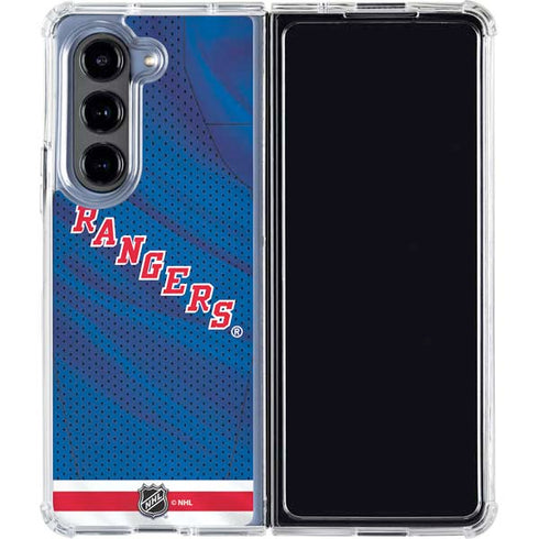 NHL New York Rangers Home Jersey Galaxy Z Fold5 5G Clear Case