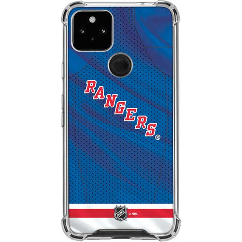 NHL New York Rangers Home Jersey Google Pixel 5a 5G Clear Case