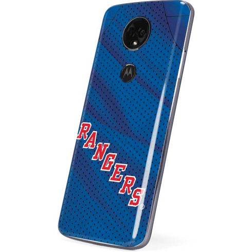 NHL New York Rangers Home Jersey Moto E5 Plus Skin