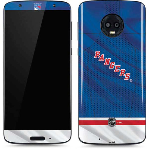 NHL New York Rangers Home Jersey Moto G6 Skin