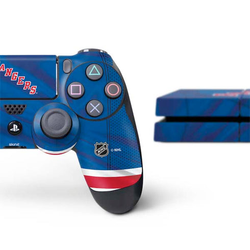 NHL New York Rangers Home Jersey PS4 Console and Controller Bundle Skin