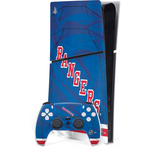 NHL New York Rangers Home Jersey PS5 Slim Digital Edition Console Skin