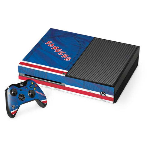NHL New York Rangers Home Jersey Xbox One Console and Controller Bundle Skin