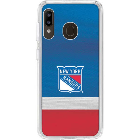 NHL New York Rangers Jersey Galaxy A20 Clear Case