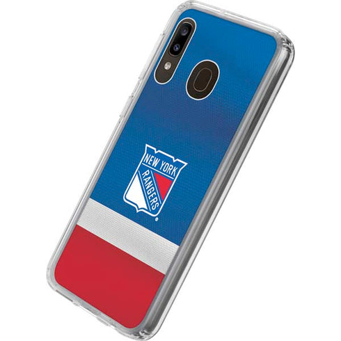 NHL New York Rangers Jersey Galaxy A20 Clear Case