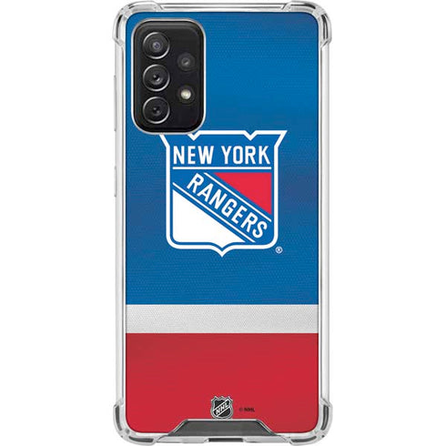 NHL New York Rangers Jersey Galaxy A72 5G Clear Case