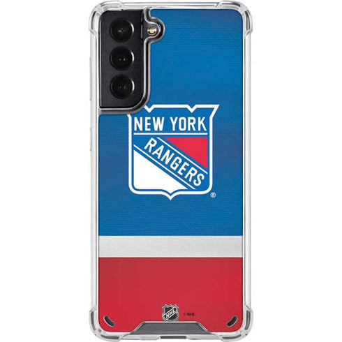 NHL New York Rangers Jersey Galaxy S21 5G Clear Case