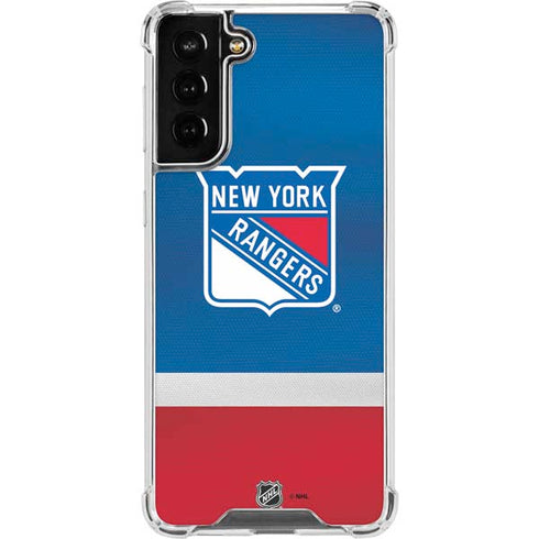 NHL New York Rangers Jersey Galaxy S21 FE Clear Case