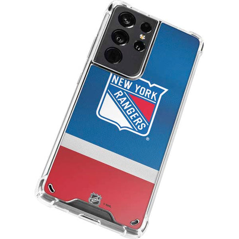NHL New York Rangers Jersey Galaxy S21 Ultra 5G Clear Case