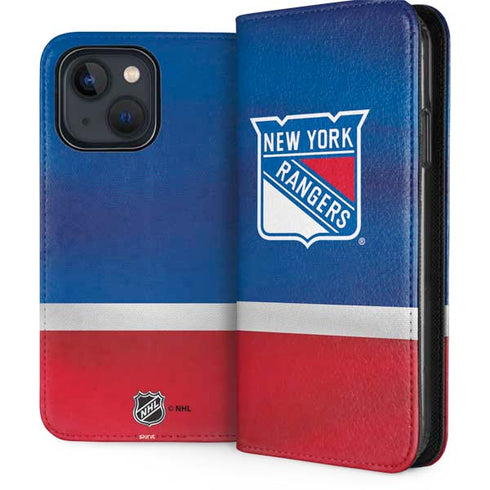 NHL New York Rangers Jersey iPhone 14 Plus Folio Case