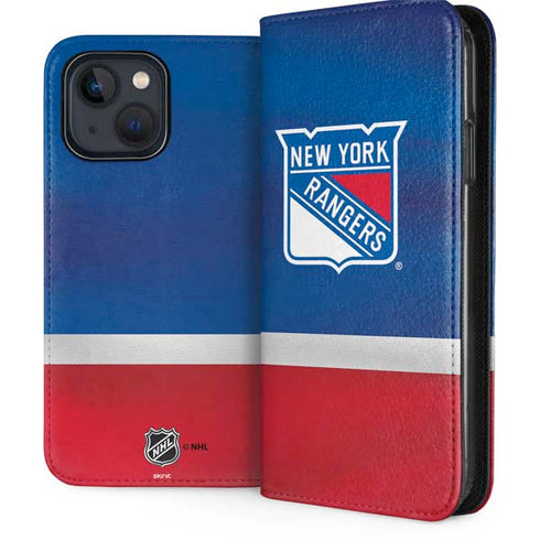 NHL New York Rangers Jersey iPhone 15 Plus Folio Case
