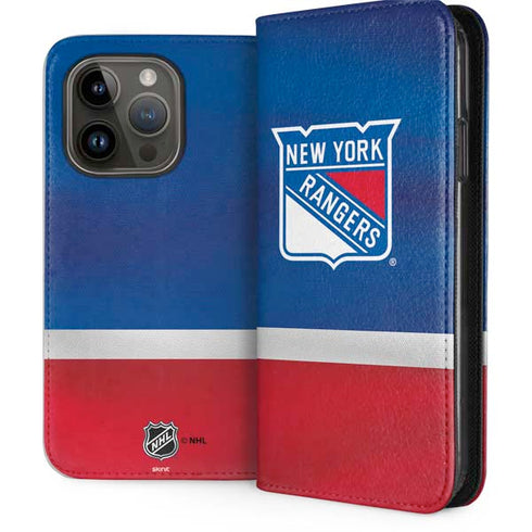 NHL New York Rangers Jersey iPhone 15 Pro Folio Case