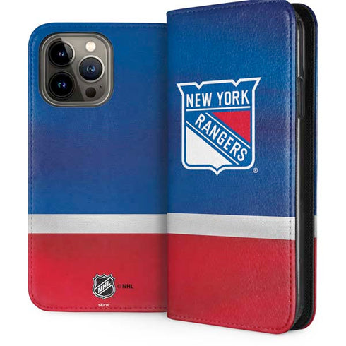 NHL New York Rangers Jersey iPhone 15 Pro Max Folio Case