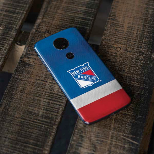 NHL New York Rangers Jersey Moto E5 Plus Skin