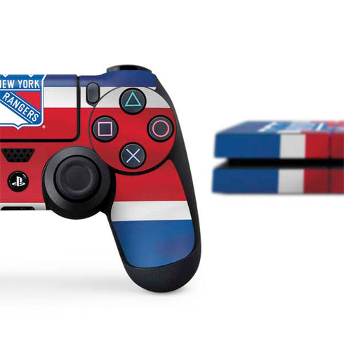 NHL New York Rangers Jersey PS4 Console and Controller Bundle Skin