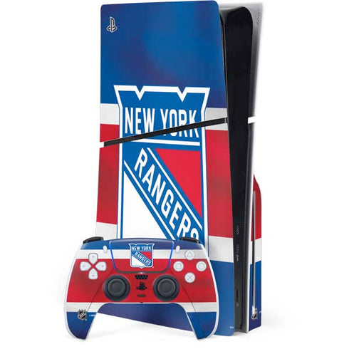 NHL New York Rangers Jersey PS5 Slim Disk Bundle Skin