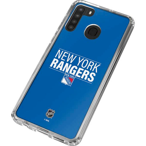 NHL New York Rangers Lineup Galaxy A21 Clear Case