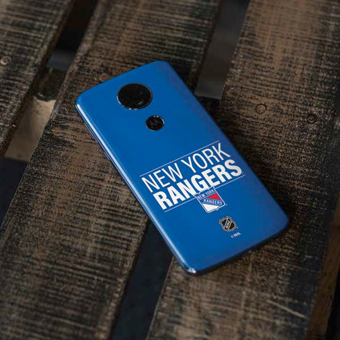 NHL New York Rangers Lineup Moto E5 Plus Skin