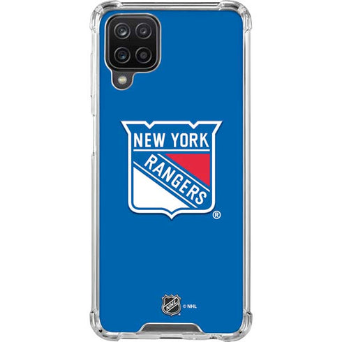 NHL New York Rangers Solid Background Galaxy A12 Clear Case