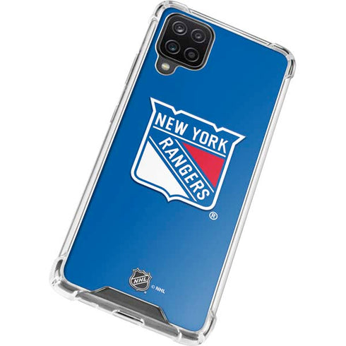NHL New York Rangers Solid Background Galaxy A12 Clear Case