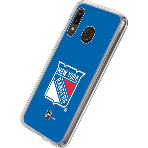 NHL New York Rangers Solid Background Galaxy A20 Clear Case