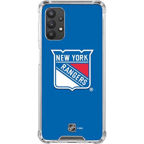 NHL New York Rangers Solid Background Galaxy A32 5G Clear Case