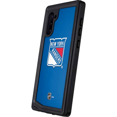 NHL New York Rangers Solid Background Galaxy Note 10 Waterproof Case