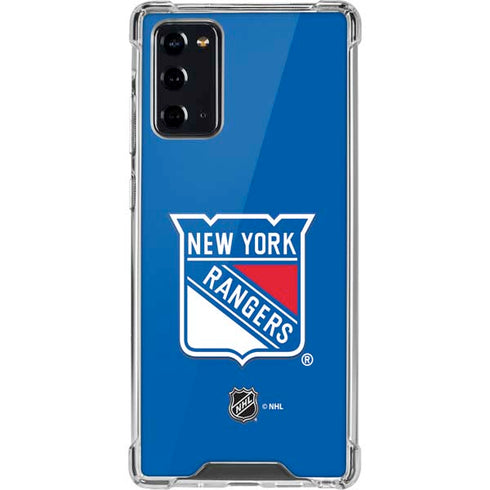 NHL New York Rangers Solid Background Galaxy Note20 5G Clear Case