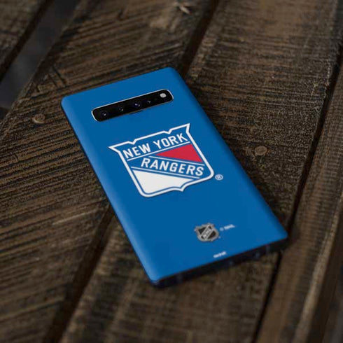 NHL New York Rangers Solid Background Galaxy S10 Skin