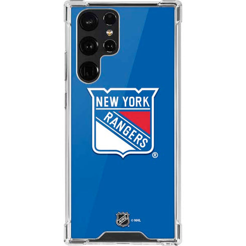 NHL New York Rangers Solid Background Galaxy S22 Ultra Clear Case