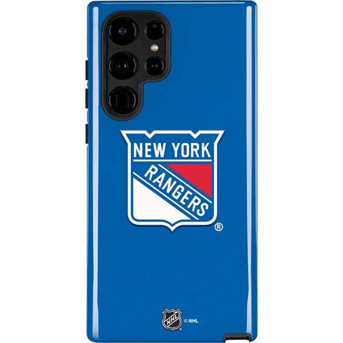 NHL New York Rangers Solid Background Galaxy S22 Ultra Pro Case