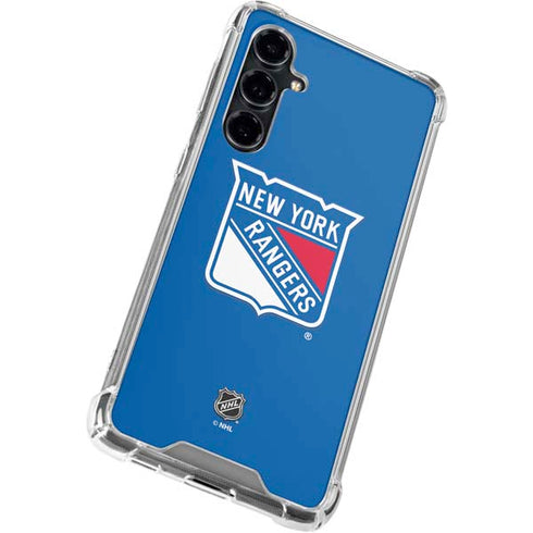 NHL New York Rangers Solid Background Galaxy S23 FE Clear Case
