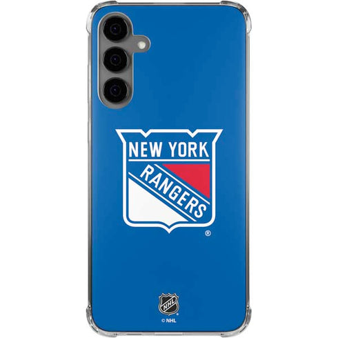 NHL New York Rangers Solid Background Galaxy S24 Plus Clear Case