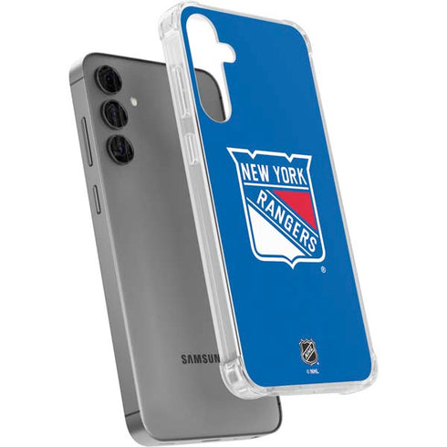 NHL New York Rangers Solid Background Galaxy S24 Plus Clear Case